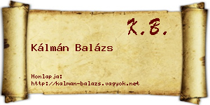 Kálmán Balázs névjegykártya