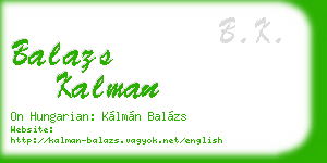 balazs kalman business card
