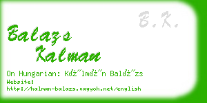 balazs kalman business card